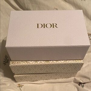 Dior Luxurious Gold and Cream and White Gift Boxes